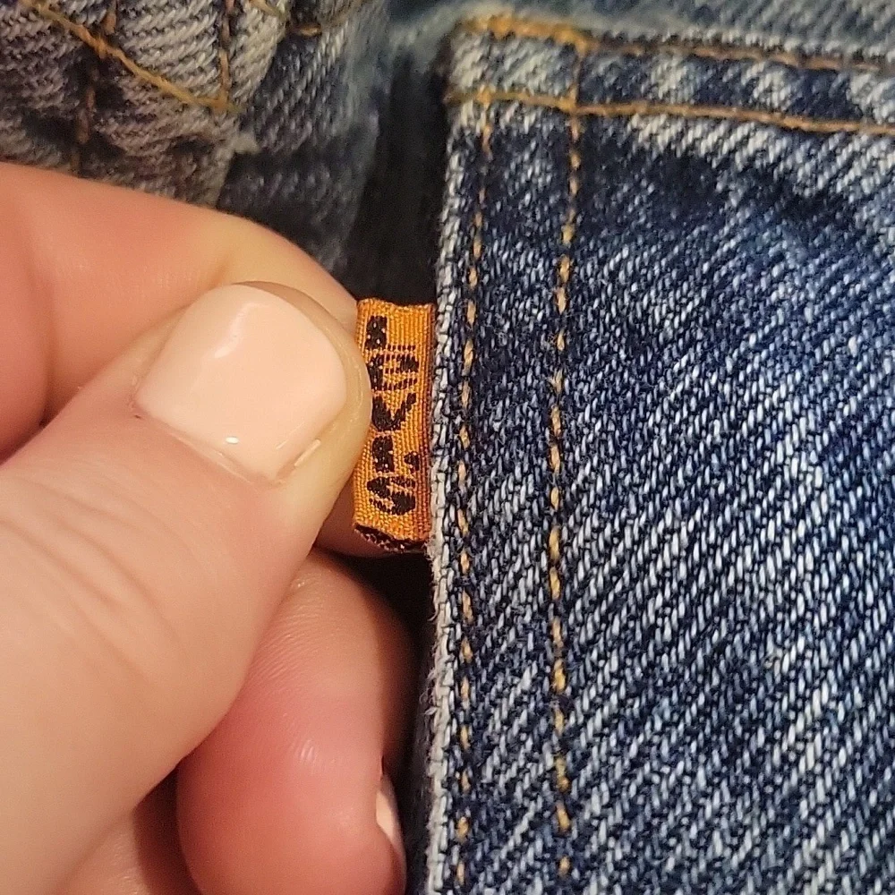 VINTAGE 90s Levi's 921 tapered leg size 10 medium blue wash denim jeans - Picture 4 of 5